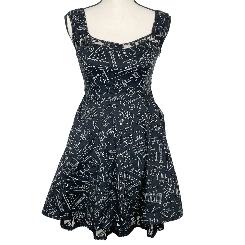 Hot Topic Science Chemistry Print Lace Up Mini Dress Size S Whimsical Academia